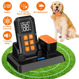2 in 1 Wireless Electric Dog Fence Training Collar IP67