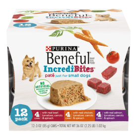Purina Beneful Small Breed Wet Dog Food Variety Pack, IncrediBites Pate, 3 oz. Can