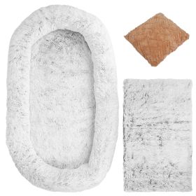 Human Size Dog Bed Large Bean Bag Flurry Plush Washable