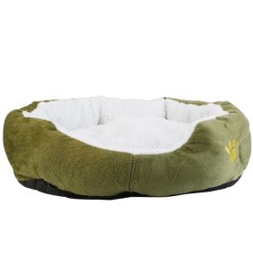 Soft Warm Fleece Dog Bed Cozy Nest Sofa Cushion for Pets (Option: green)