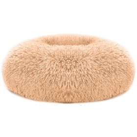 Soft Warm Fleece Dog Bed Cozy Nest Sofa Cushion for Pets (Option: brown_l)