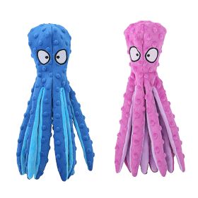 2Pcs Squeaky Plush Octopus Dog Toys for Puppies and Dogs (Option: blue_pink)