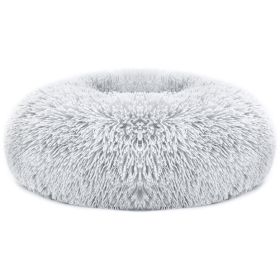 Soft Warm Fleece Dog Bed Cozy Nest Sofa Cushion for Pets (Option: gray_l)