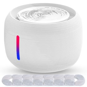 2.5L 84.54OZ Pet Water Fo2.5L Pet Water Fountain Smart Drinking Fountain with LED Light (Option: white)