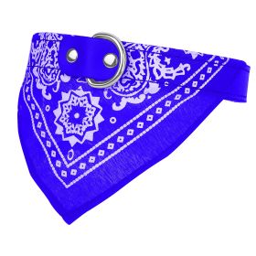 Adjustable Leather Pet Collar with Bandana Triangle Scarf (Option: blue_m)