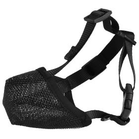 Soft Mesh Dog Muzzle Adjustable Breathable Mouth Cover (Option: black_xs)