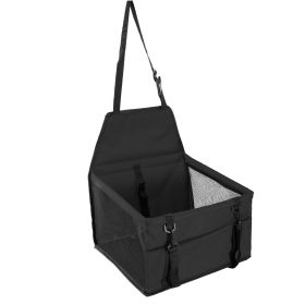 Dog Booster Car Seat Foldable Travel Carrier with Safety Leashs (Option: black)