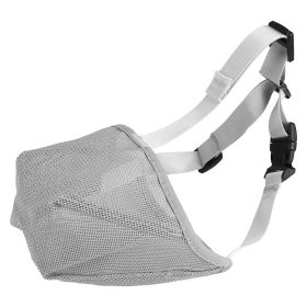 Soft Mesh Dog Muzzle Adjustable Breathable Mouth Cover (Option: grey_l)