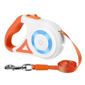 16FT Retractable Dog Leash with Flashlight and Waste Bag (Option: orange)