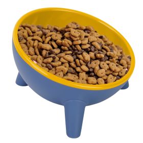 Raised Tilted Elevated Cat Food Bowl Pet Backflow Prevention Water Dish Feeding Bowl for Cats Small Dogs GPCT3388 (Color: yellow)