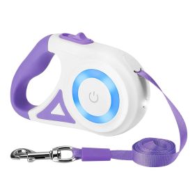 16FT Retractable Dog Leash with Flashlight and Waste Bag (Option: purple)