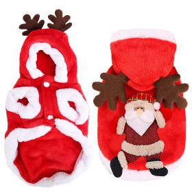 Pet Christmas Costume Santa Claus Reindeer Outfit for Dogs (Option: red_m)